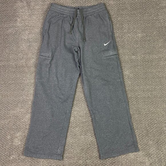 Nike Cargo Sweatpants Men's Large Gray Sportswear Club Fleece Joggers 586385 071 - Picture 1 of 14